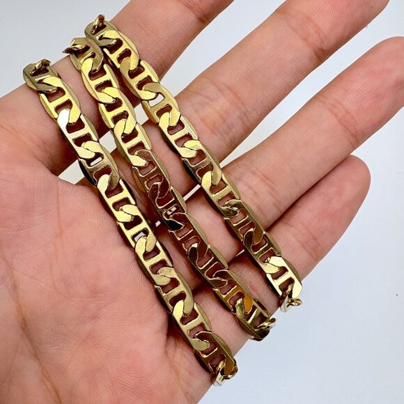 VTG 14K Gold Plated Copper Base Metal Mariner Link Chain Size 24" Length - Picture 9 of 12